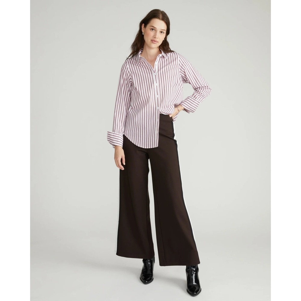 UNIVERSAL STANDARD Henning x US Madison Shirt Lilac Multi Stripe Buttondown XS